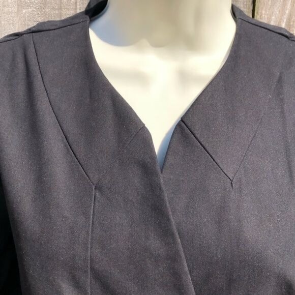 Kate Spade NWT Small Saturday Rain Trench Coat Jacket Black Wrap Top Long Sleeve - Picture 6 of 11